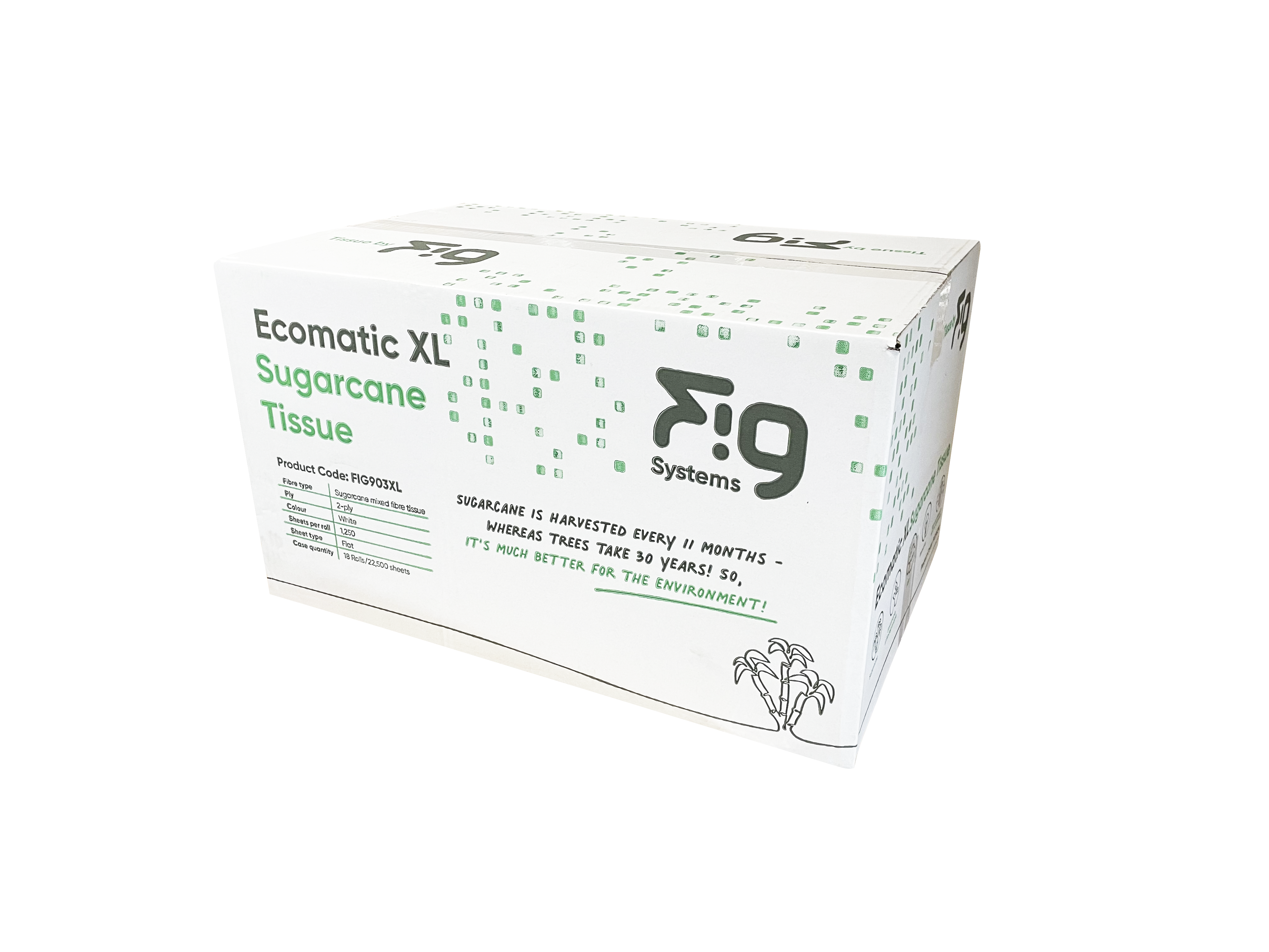 Ecomatic XL Sugarcane Toilet Roll