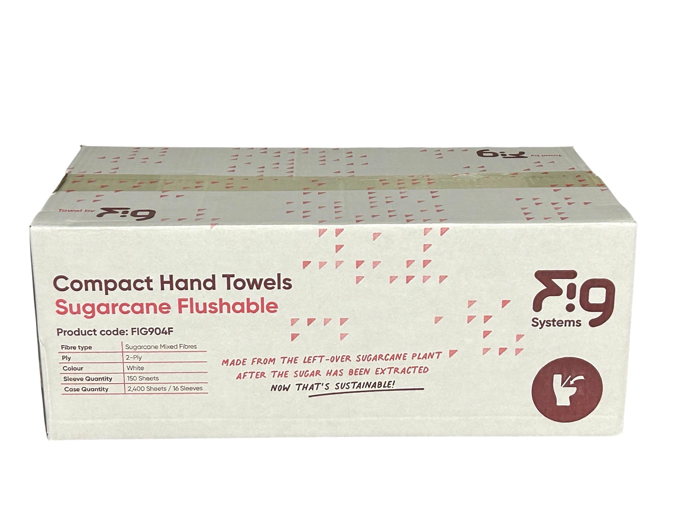 Compact Hand Towels Flushable Sugarcane 2-ply