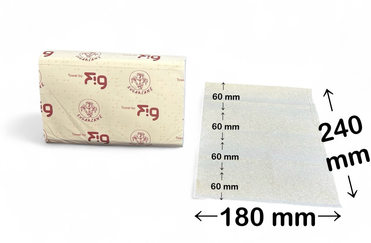 Compact Hand Towels Flushable Sugarcane 2-ply