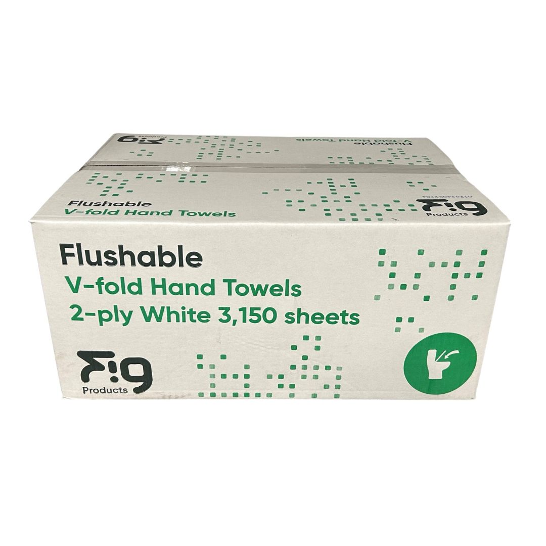 Flushable Virgin V-fold Hand Towels 2-ply
